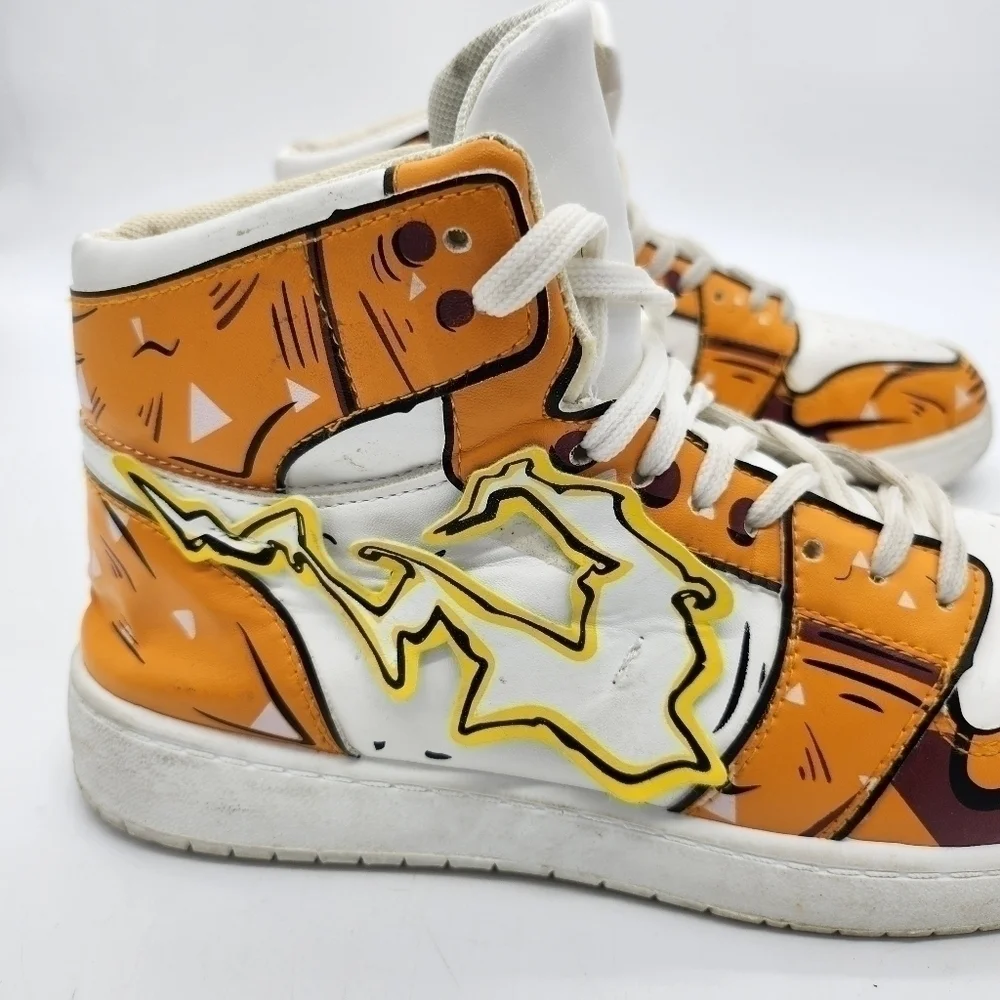 Zenitsu Lightning Sneakers Custom Demon Slayer Anime Fashion Shoes Size 9